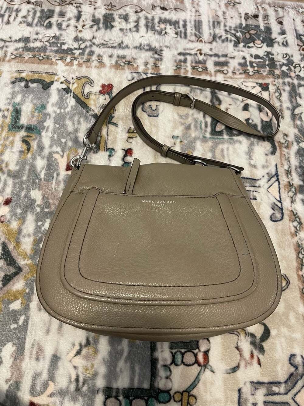Marc Jacobs Empire City Crossbody Bag Taupe Leather
